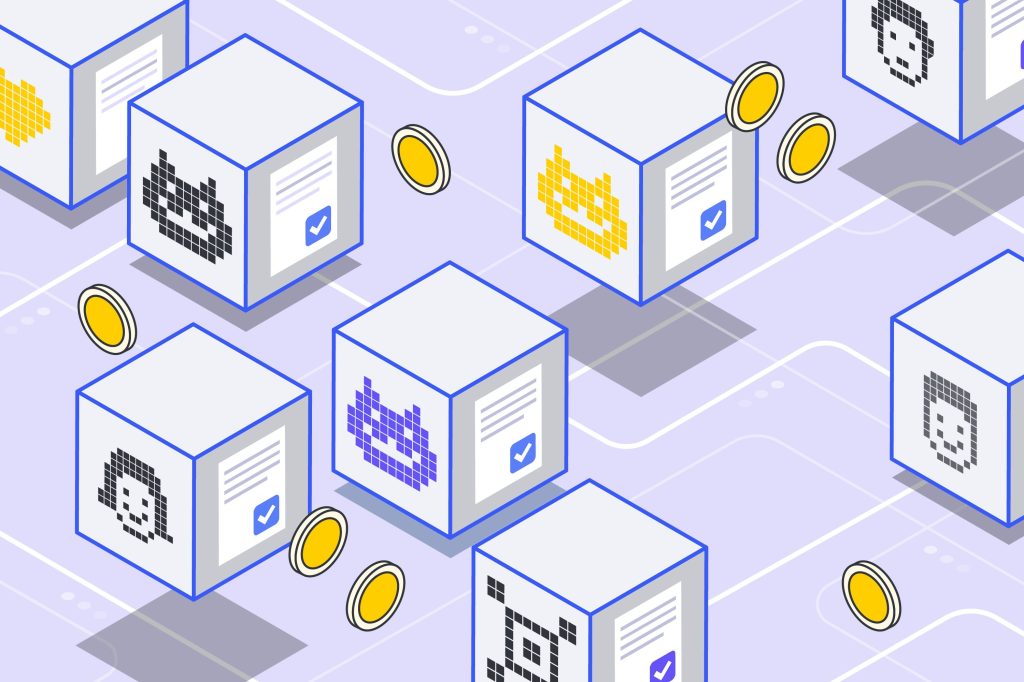 Illustration representing defi blocks