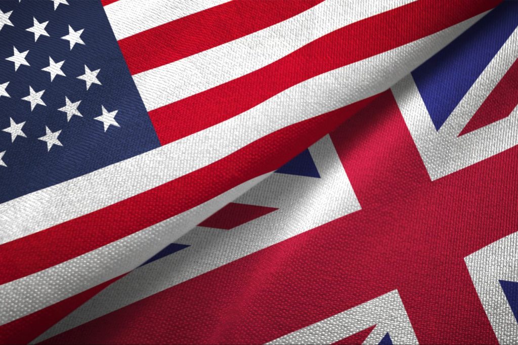 US and UK flags side by side