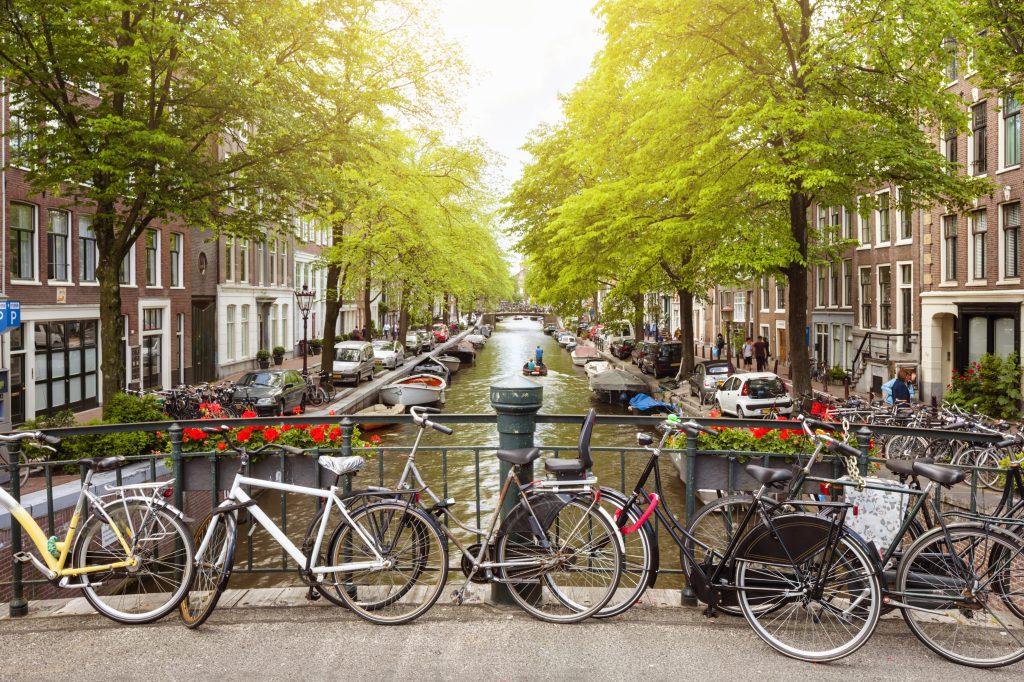 Amsterdam scene overlooking canal