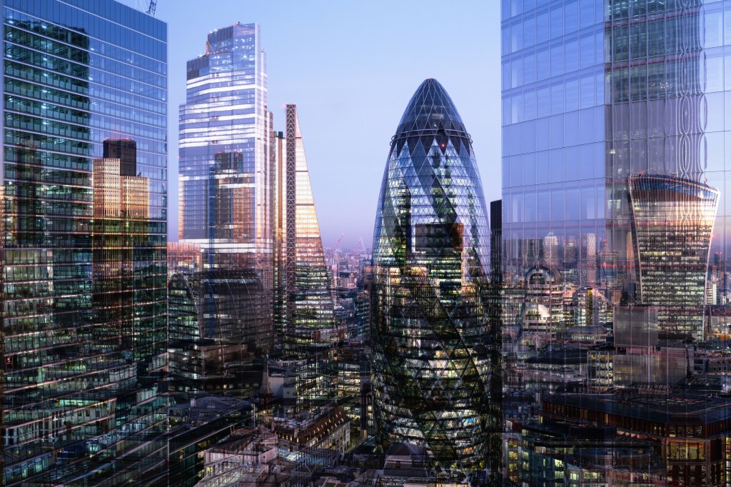 Tower blocks in City of London