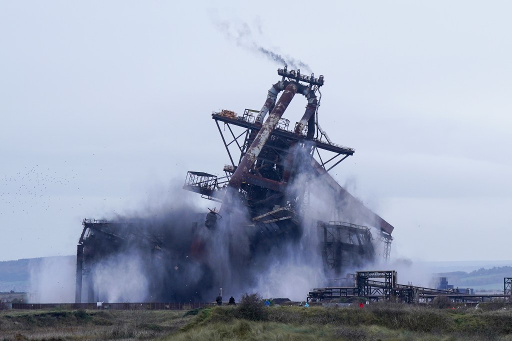 Steel plant being demolished