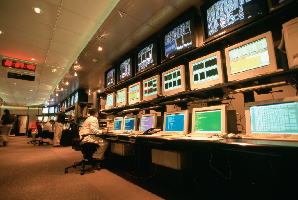 Screens at a data center