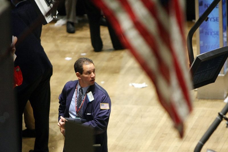 Trader on NYSE floor