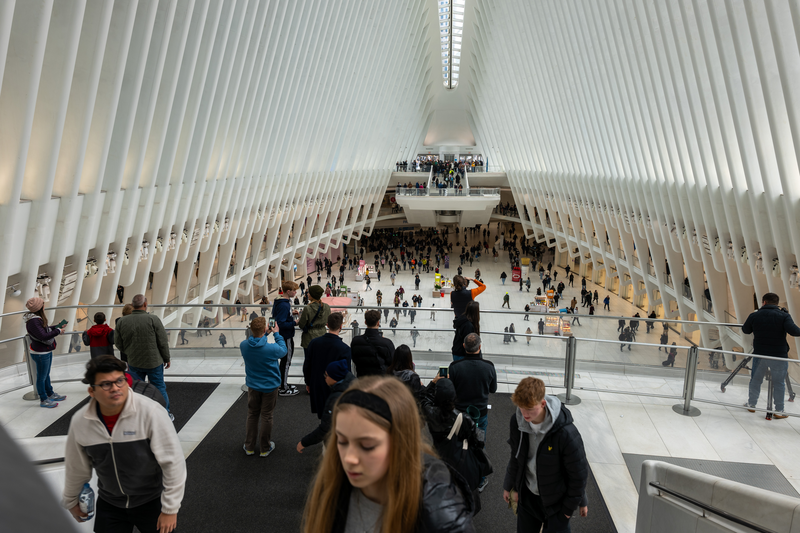 People walk through the Oculus in lower Manhattan.