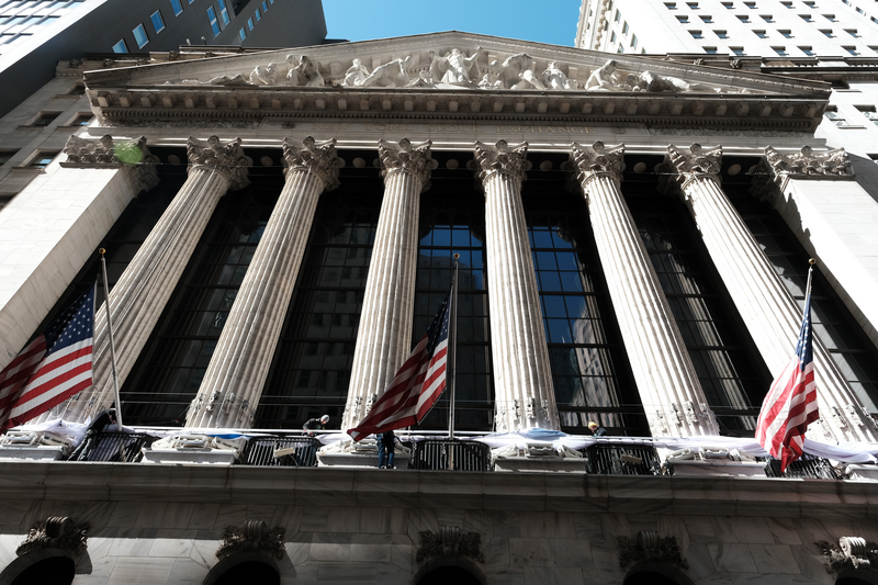 The New York Stock Exchange (NYSE) stands in the Financial District.