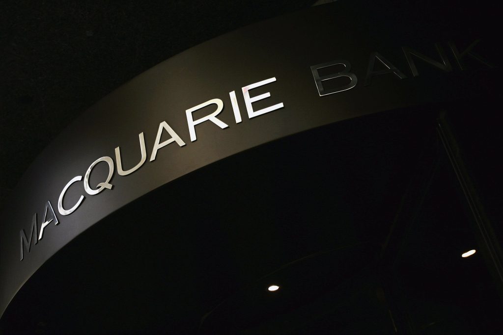 Image of a building sign saying Macquarie Bank.