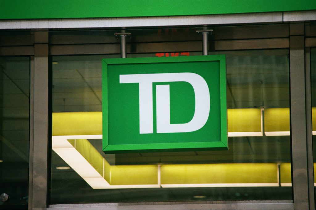 Close-up of logo for the financial services company TD Ameritrade.