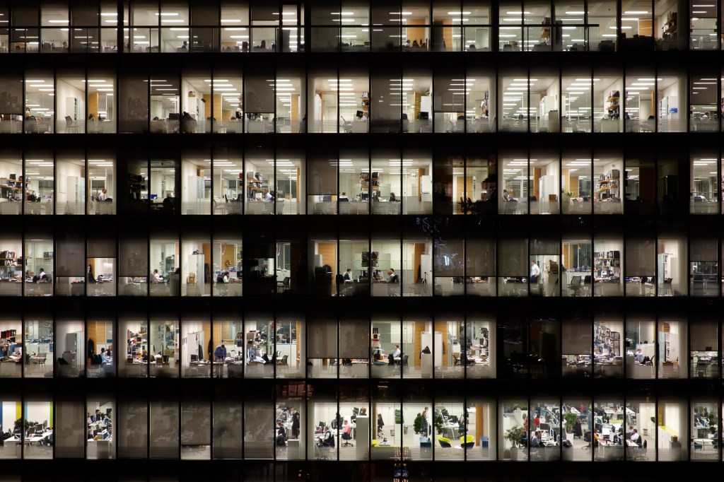 People working in Office building. Lonon, England