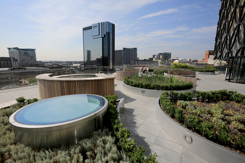 Europe's largest library outdoor roof terrace garden.