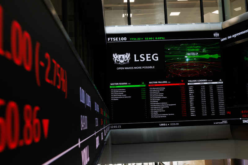 A general view inside the foyer of the London Stock Exchange.