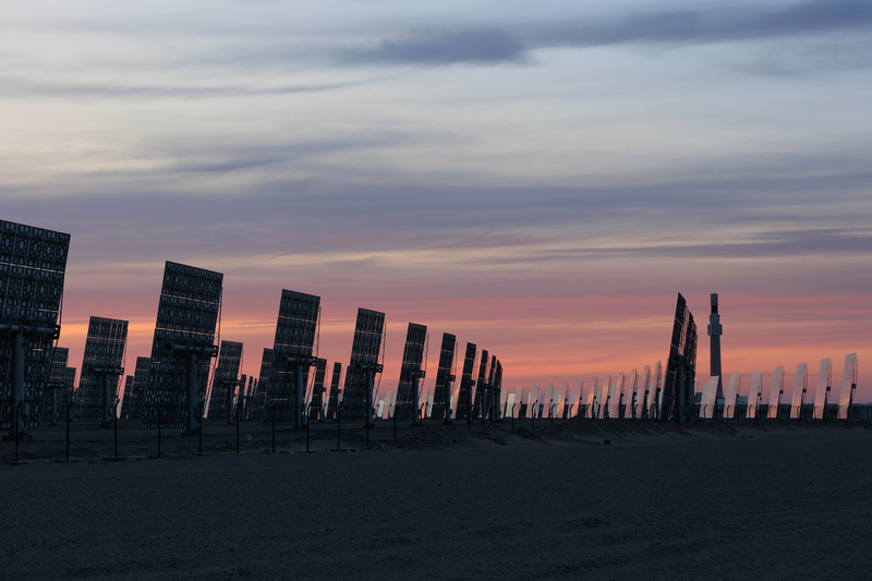 Heliostat panels of a Molten Salt Tower Solar Thermal Power Station in Jiuquan, China