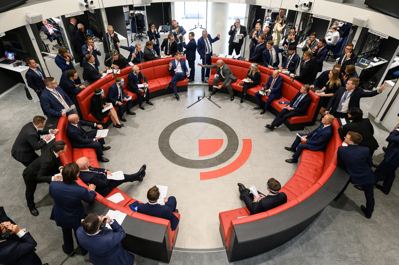 Traders, brokers and clerks shout and gesture during trading at the London Metal Exchange (LME).